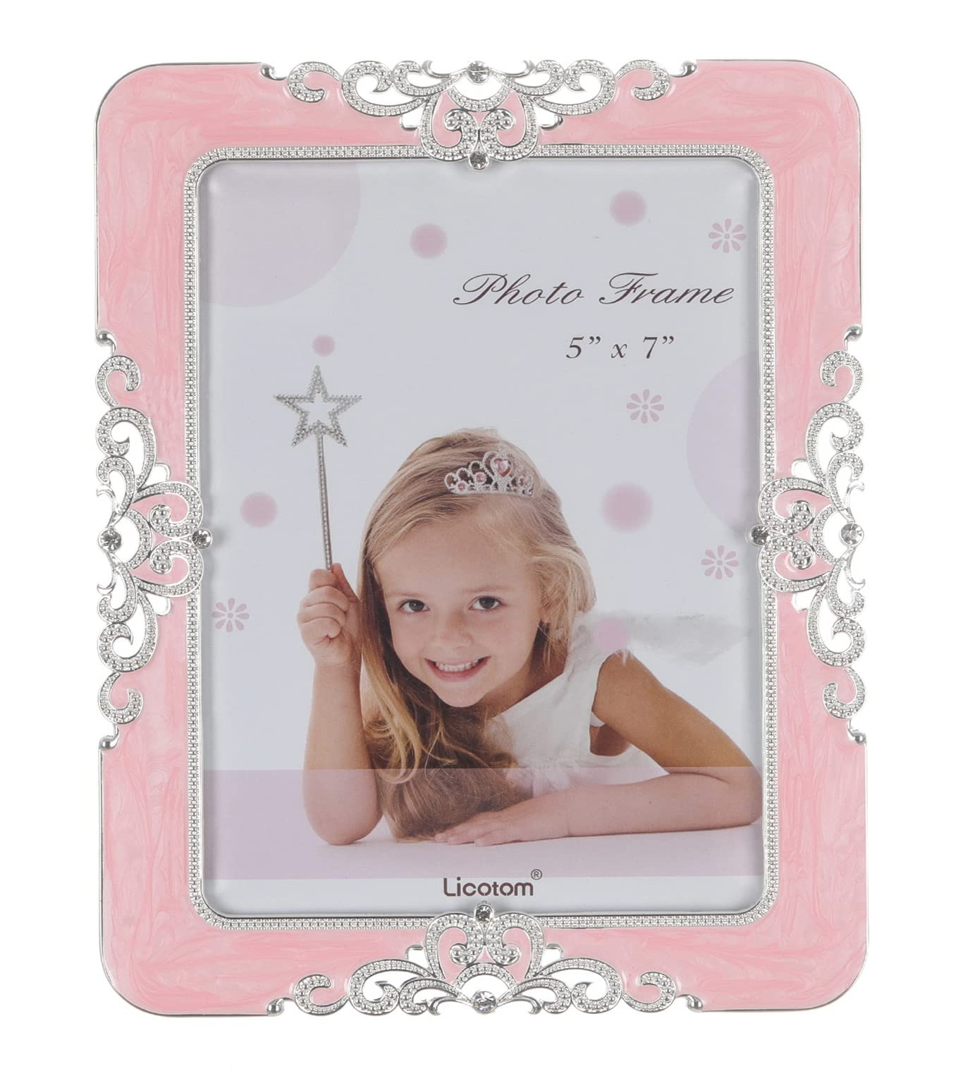 Amazon.com: Licotom Pink Enamel Picture Frame Metal with Silver